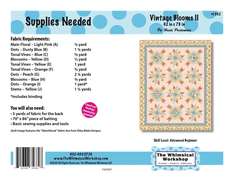 Summer's End by Emily Taylor : Vintage Blooms II Quilt Kit