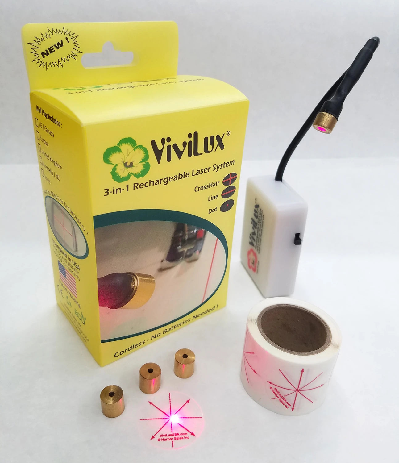 ViviLux 3 In 1 Rechargeable Laser System With Rare Earth Magnet # VLLSR03 - Special Order