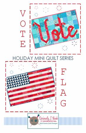 Vote and Flag Mini Quilt Pattern by Kelli Fannin Quilt Design KFQP175