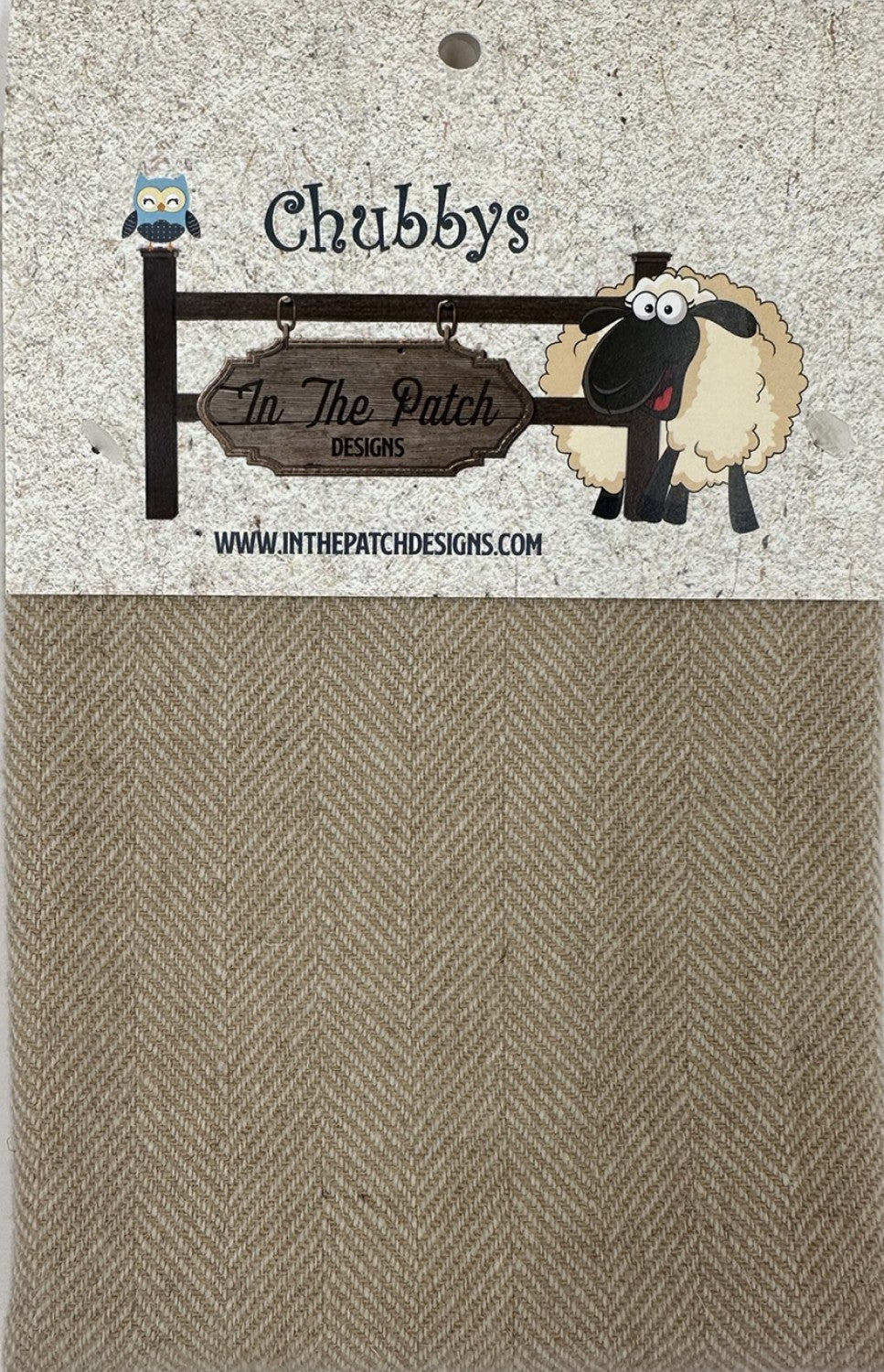 Wool Chubbys 16in Felted Square Tan Herringbone # WCH5114- Special Order