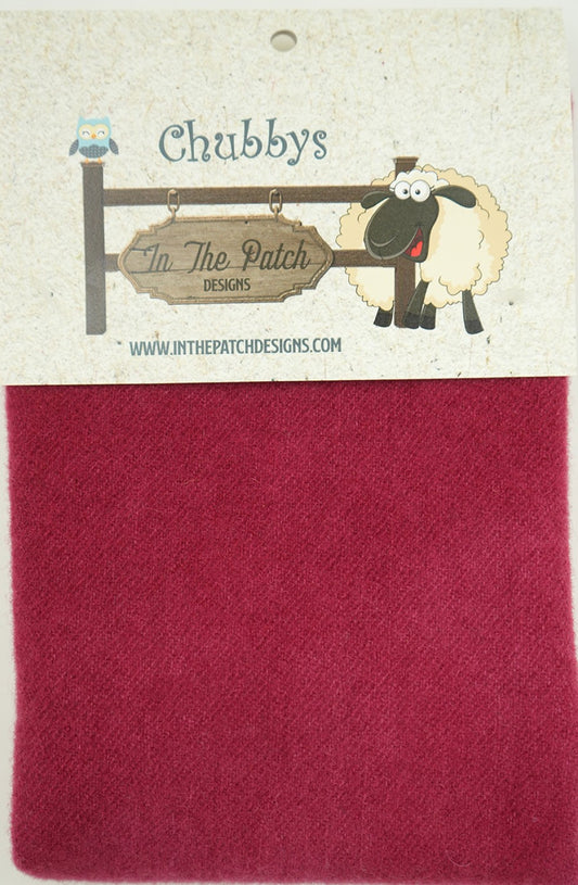 Wool Chubbys 16in Felted Square Cranberry Ivory # WCH5701I- Special Order