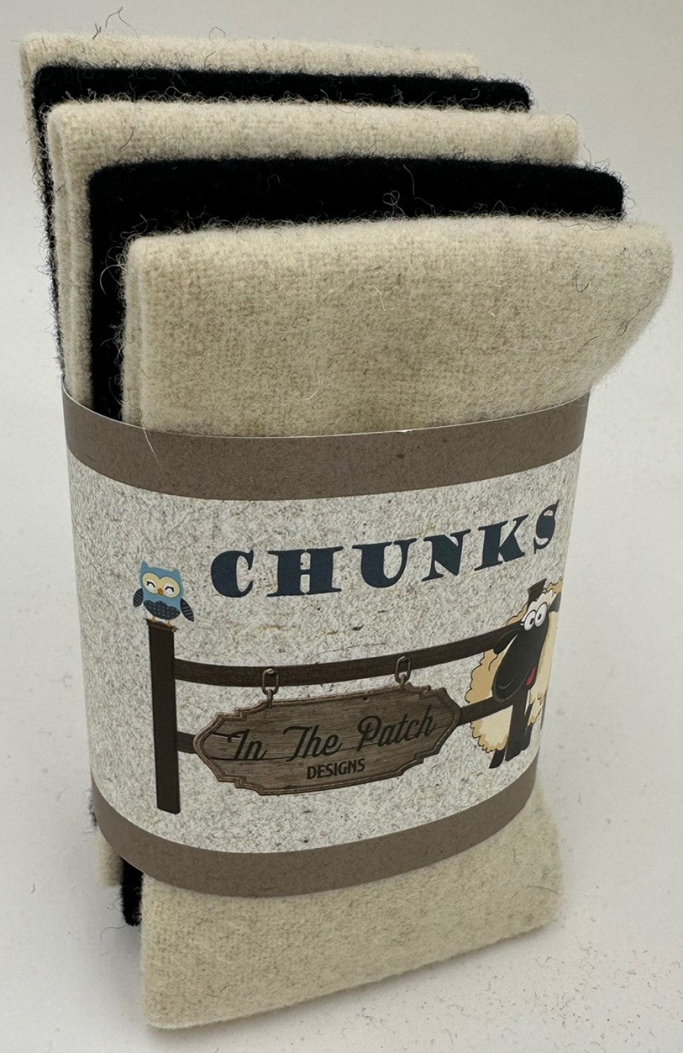 Wool Chunks 5pc 9inx 10in Salt & Pepper # WK6062 Special Order