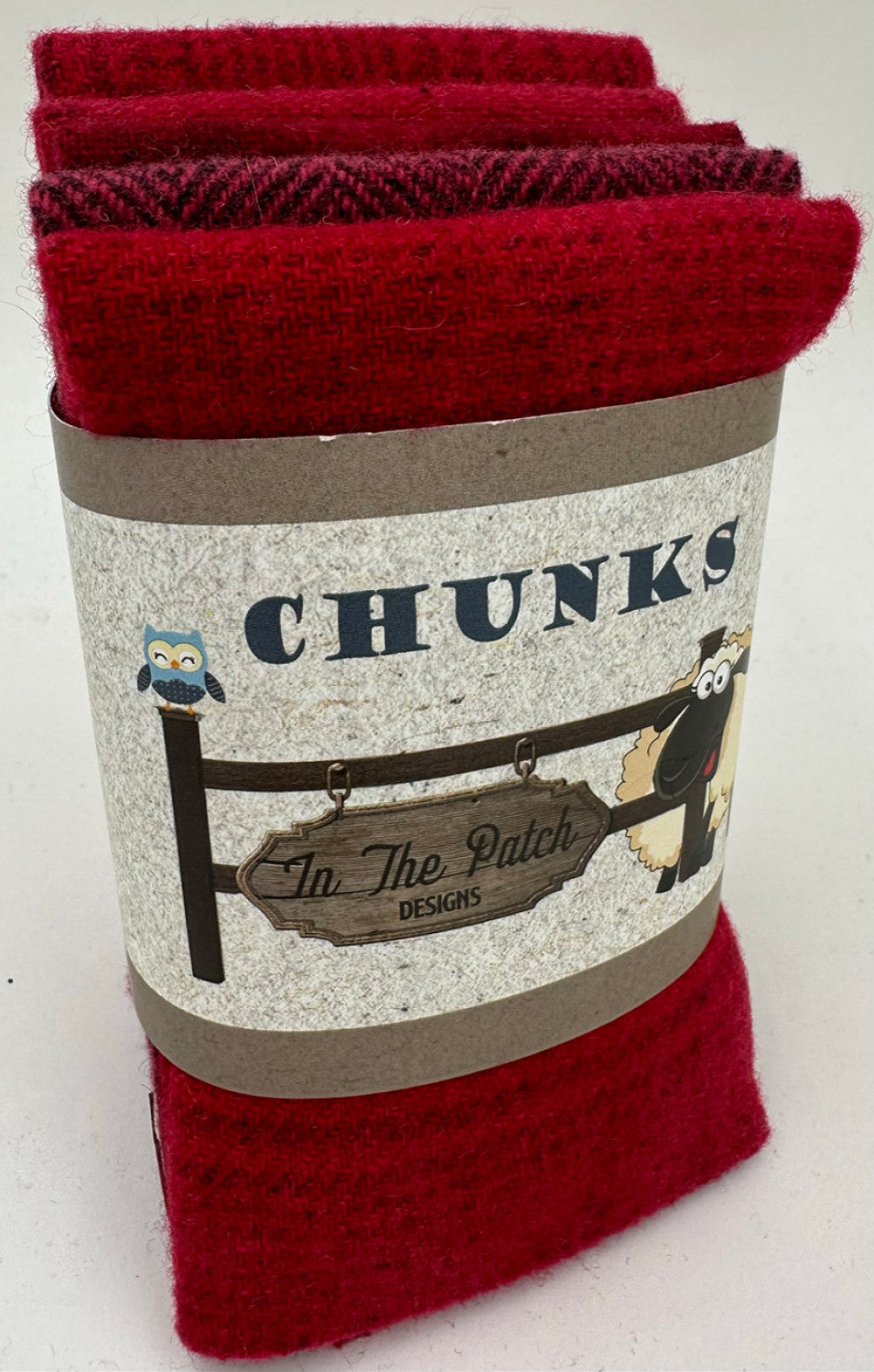 Wool Chunks 5pc 9inx 10in Red # WK6066 Special Order