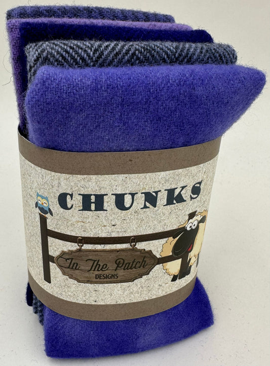 Wool Chunks 5pc 9inx 10in Purple # WK6071 Special Order