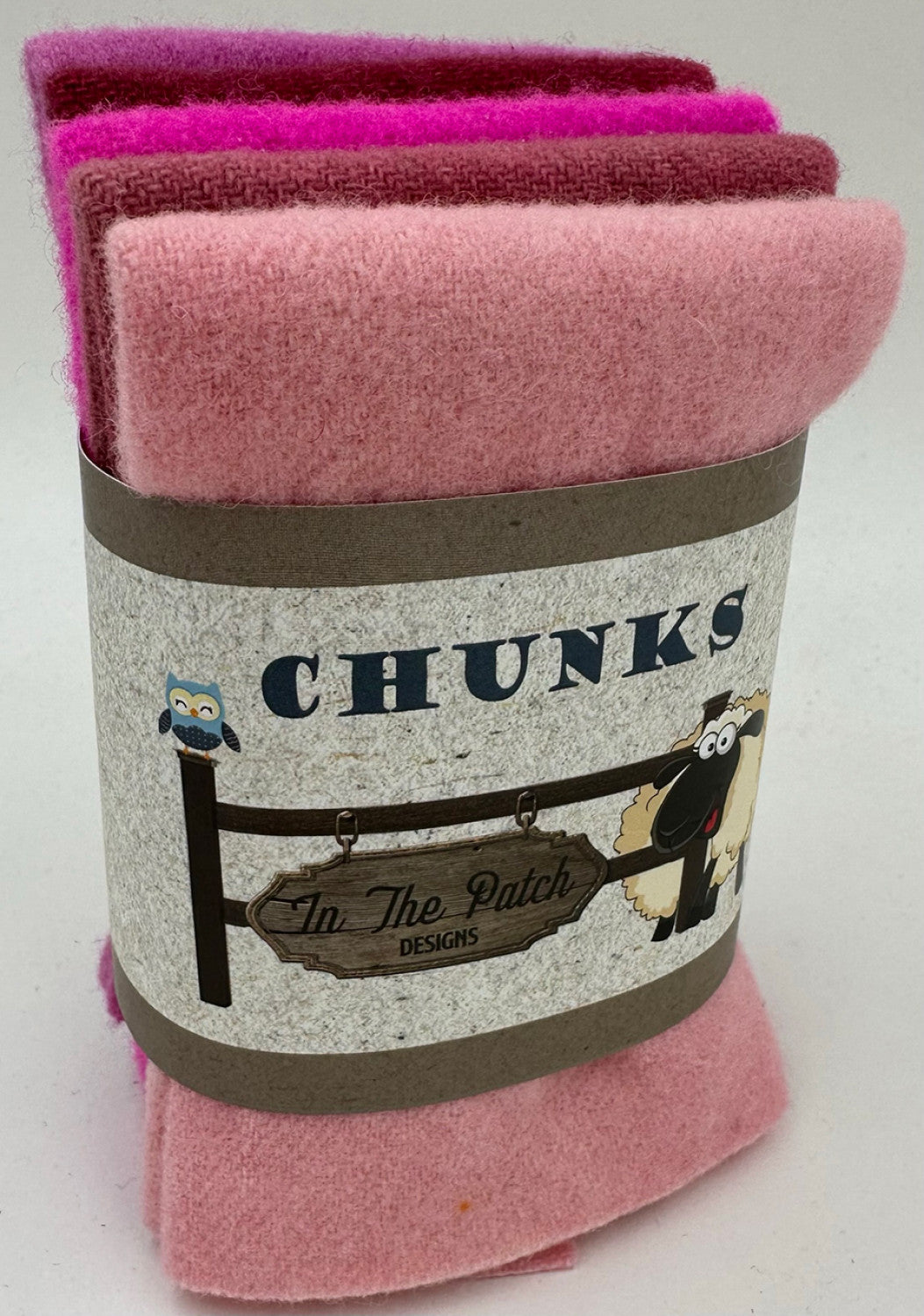 Wool Chunks 5pc 9inx 10in Pink # WK6073 Special Order