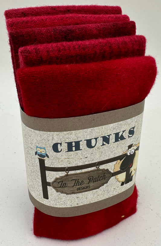 Wool Chunks 5pc 9inx 10in Cherry Sour # WK7035 Special Order