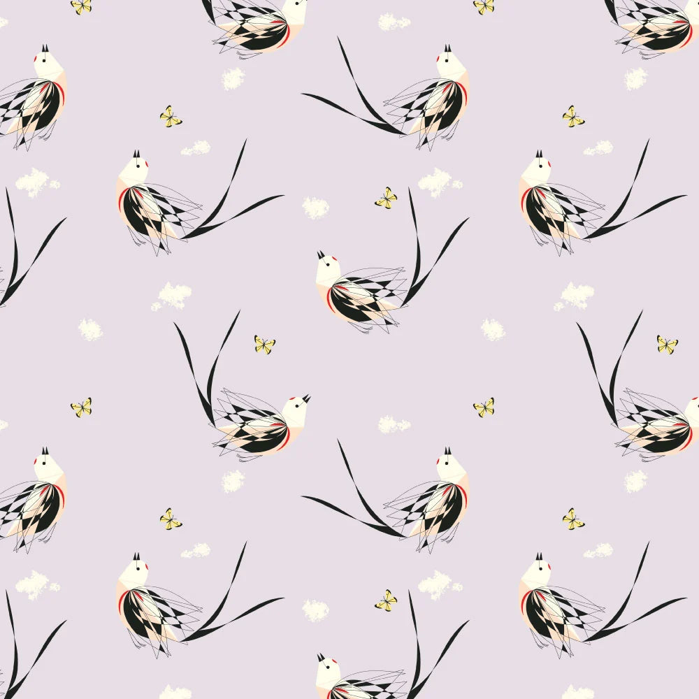 Western Birds 10 Year Anniversary by Charley Harper : Mini Black Scissor Tailed Flycatcher CH-494