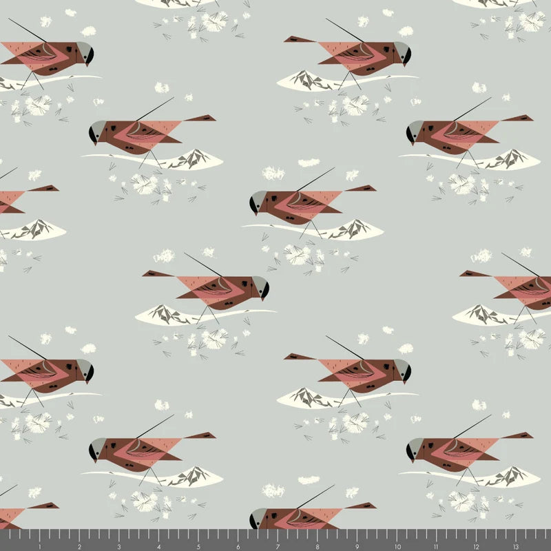 Western Birds 10 Year Anniversary by Charley Harper : Mini Gray Crowned Rosy Finch CH-502