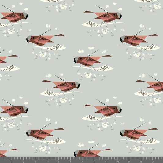 Western Birds 10 Year Anniversary by Charley Harper : Mini Gray Crowned Rosy Finch CH-502