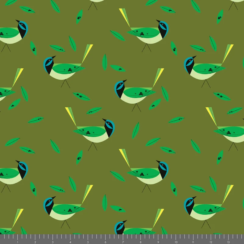 Western Birds 10 Year Anniversary by Charley Harper : Mini Green Jay CH-499