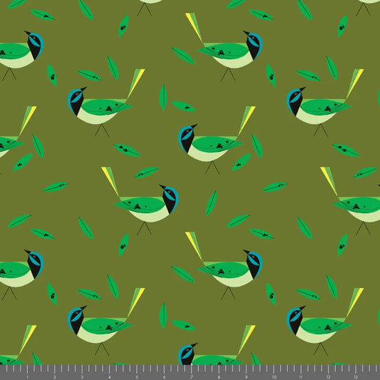 Western Birds 10 Year Anniversary by Charley Harper : Mini Green Jay CH-499