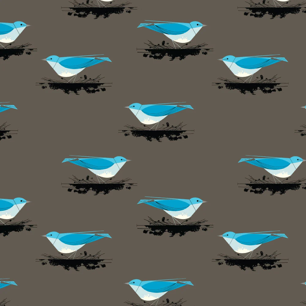 Western Birds 10 Year Anniversary by Charley Harper : Mini Mountain Bluebird CH-504