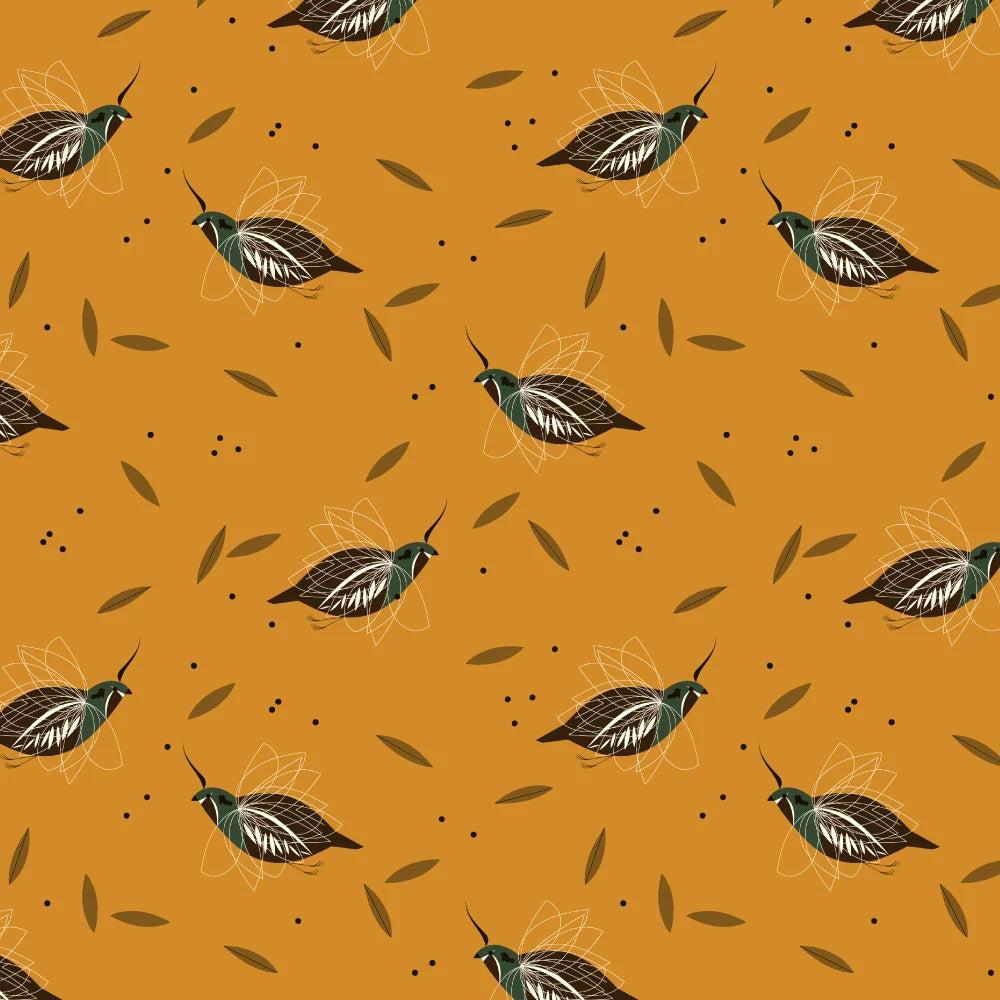 Western Birds 10 Year Anniversary by Charley Harper : Mini Mountain Quail CH-496