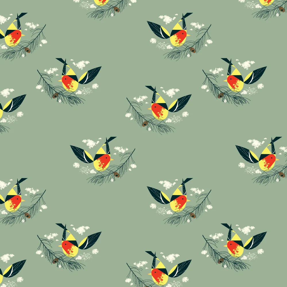 Western Birds 10 Year Anniversary by Charley Harper : Mini Western Tanager CH-498