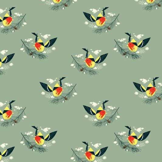 Western Birds 10 Year Anniversary by Charley Harper : Mini Western Tanager CH-498