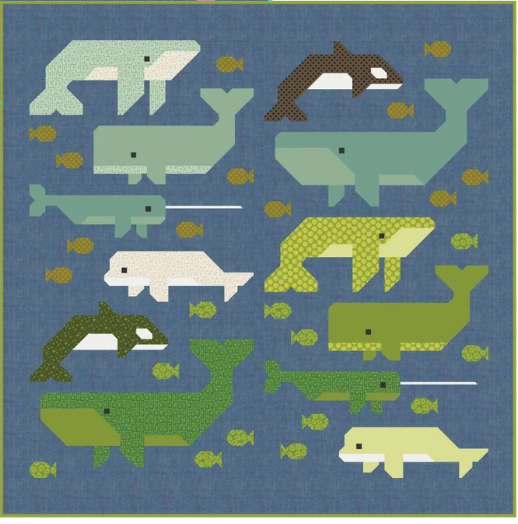 Whale Watching Quilt Kit featuring Scenery by Elizabeth Hartman - Two Sizes