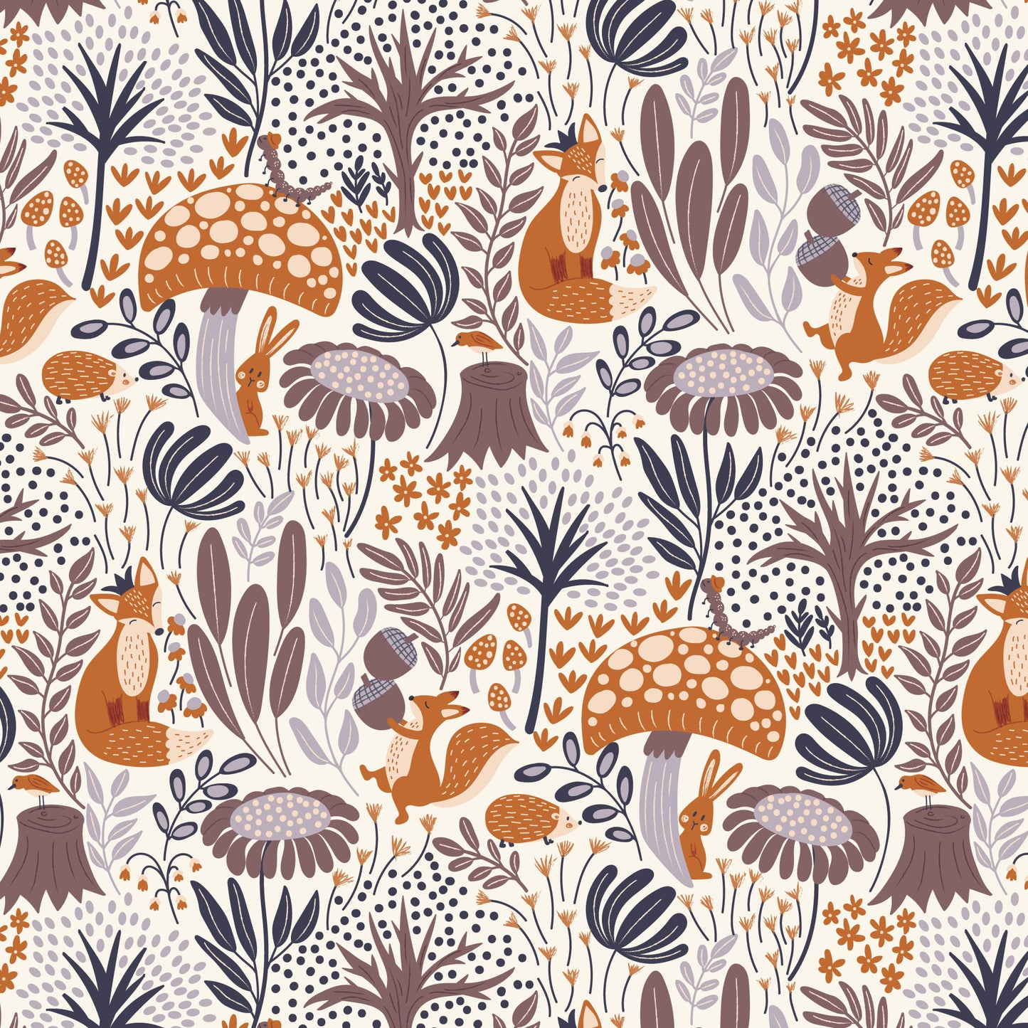 Whimsical Forest Floor by Mel Armstrong : The Woodlander's Tale Ivory 229527