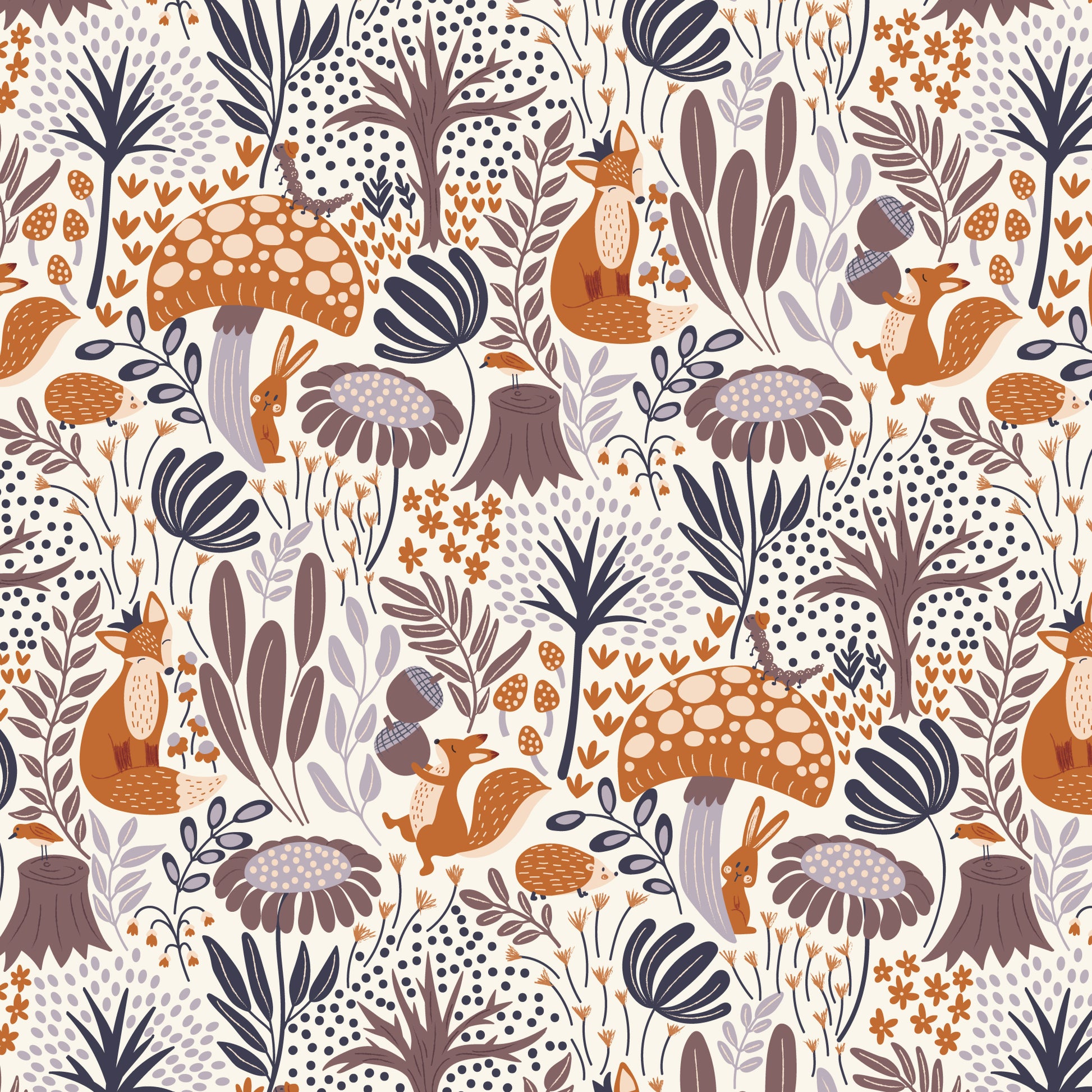 Whimsical Forest Floor by Mel Armstrong : The Woodlander's Tale Ivory 229527