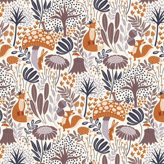 Whimsical Forest Floor by Mel Armstrong : The Woodlander's Tale Ivory 229527