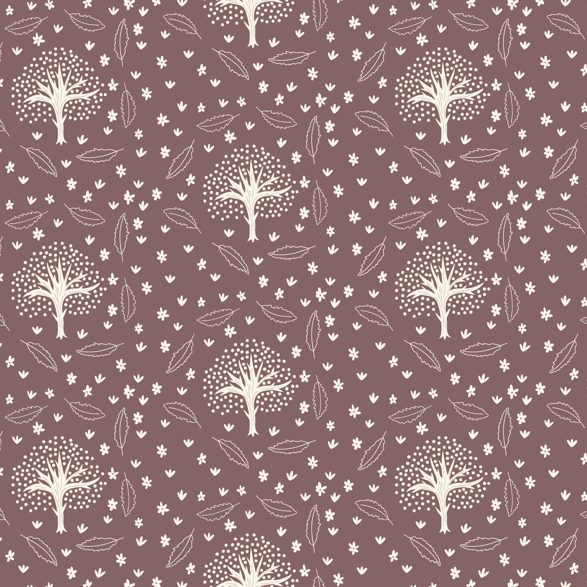 Whimsical Forest Floor by Mel Armstrong : Winter Thicket Red Bean 2295 ...