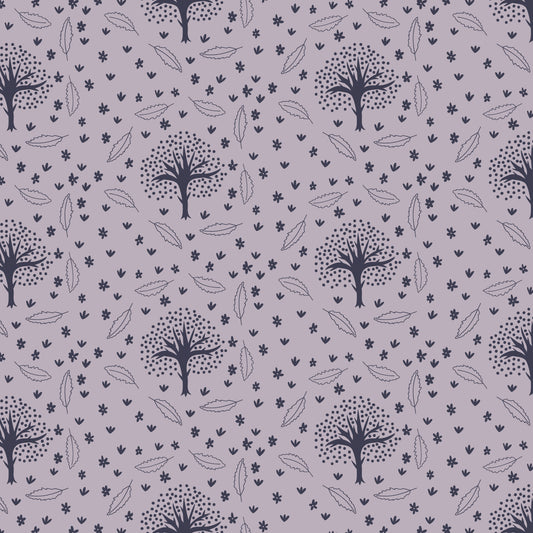 Whimsical Forest Floor by Mel Armstrong : Winter Thicket Lavender Gray 229518