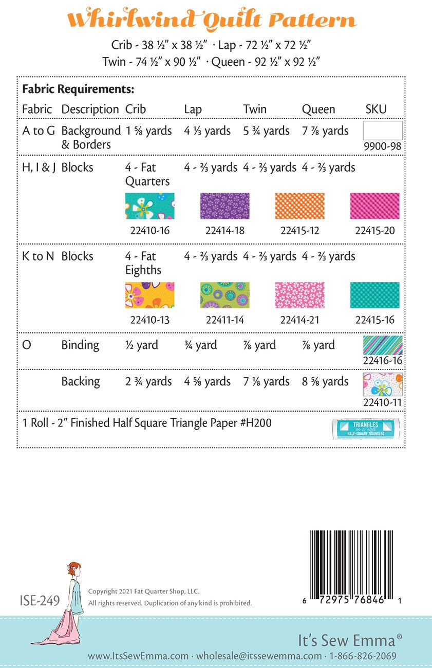 Whirlwind Quilt Pattern by It’s Sew Emma