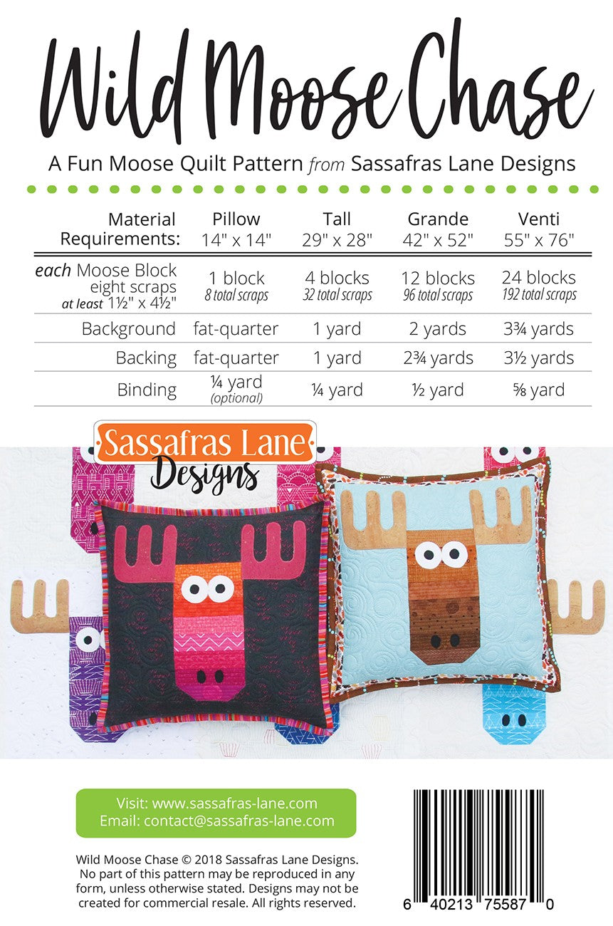 Wild Moose Chase Quilt Pattern by Sassafras Lane - Special Order