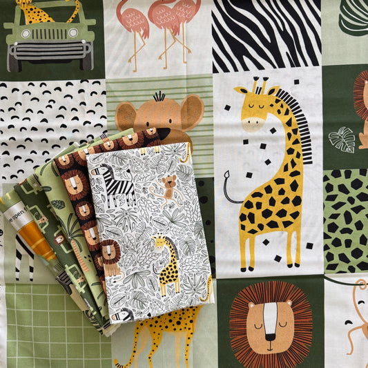 Wild Safari by JJ House Design : Fabric Bundles Including Soft Book Panel