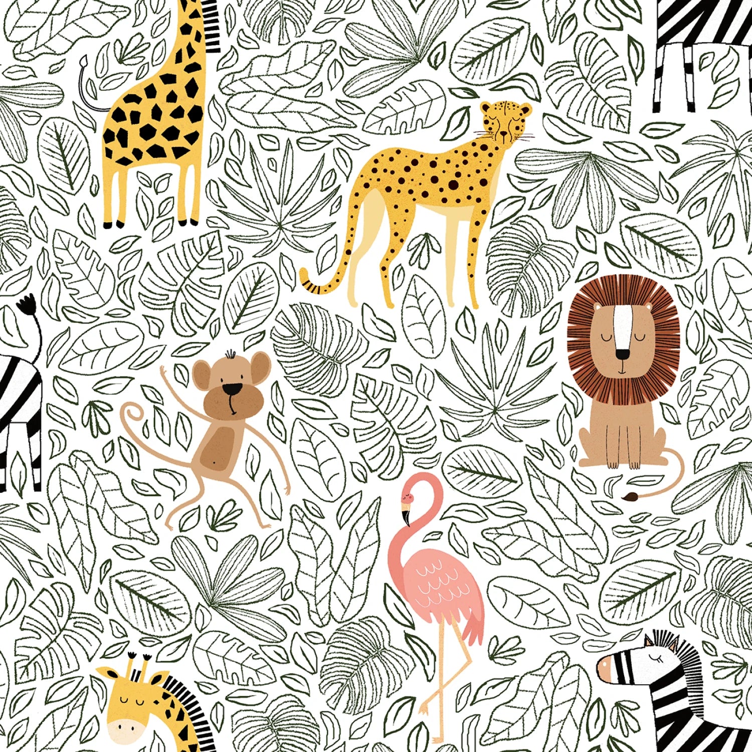 Wild Safari by JJ House Design : Wild and Free White 24193-WHT-CTN-D (Estimated Arrival January 2026)