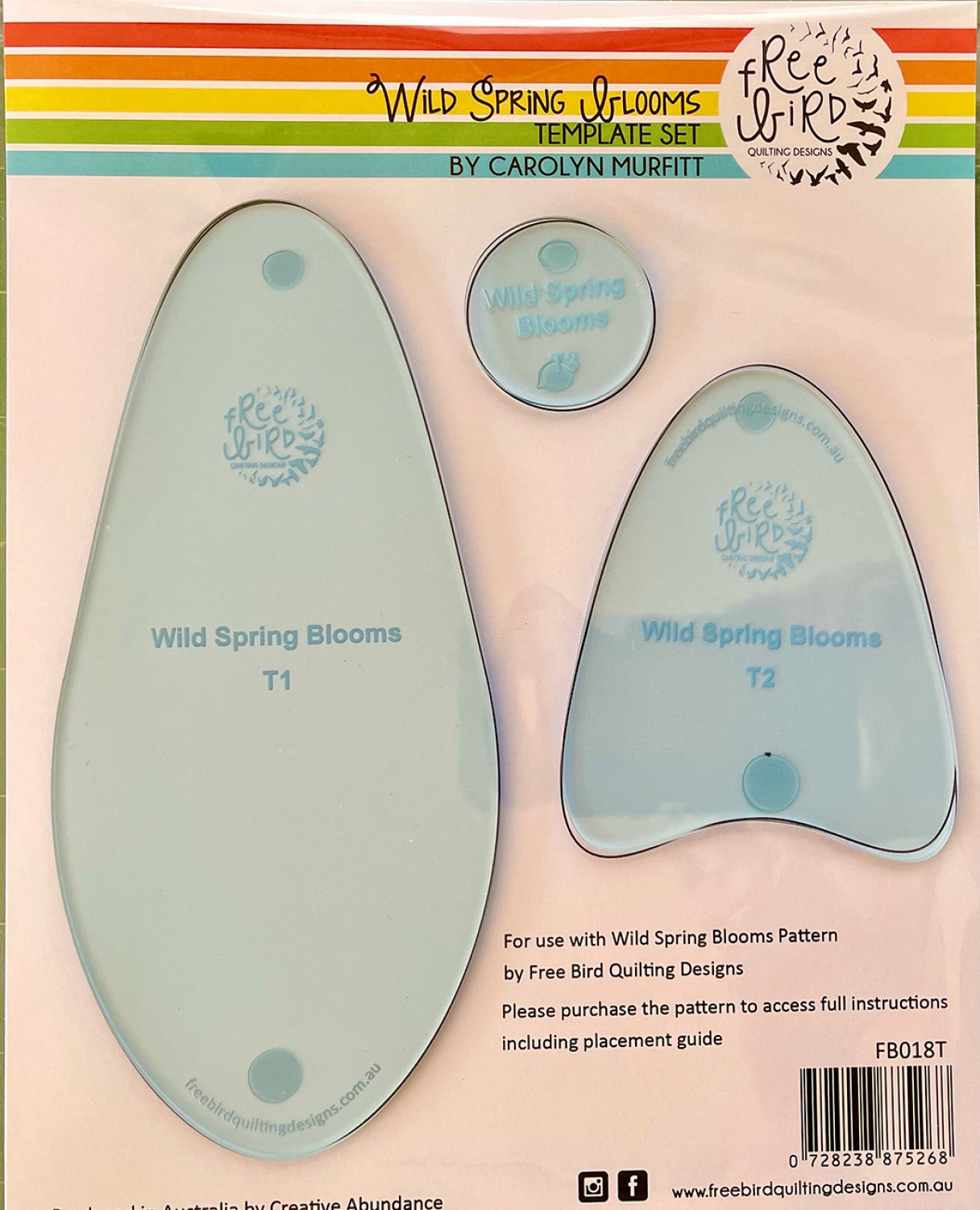 Wild Spring Blooms Template Set by Free Bird Quilting Designs