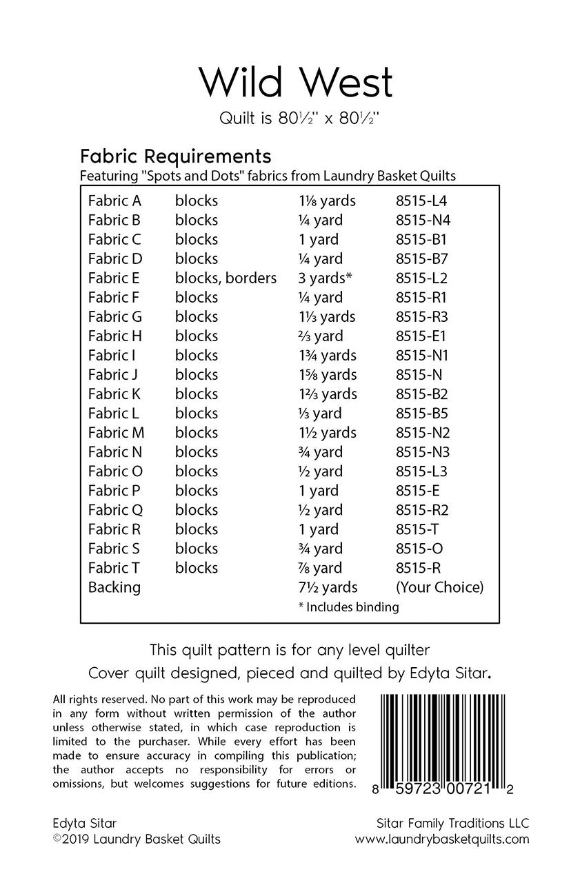 Wild West # LBQ-0721-P - Special Order