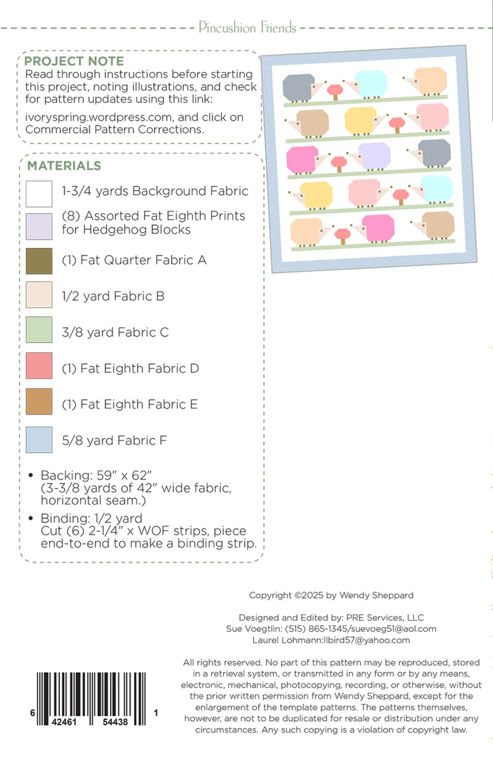 Wildbriar by Sweetfire Road : Pincushion Friends Quilt Kit