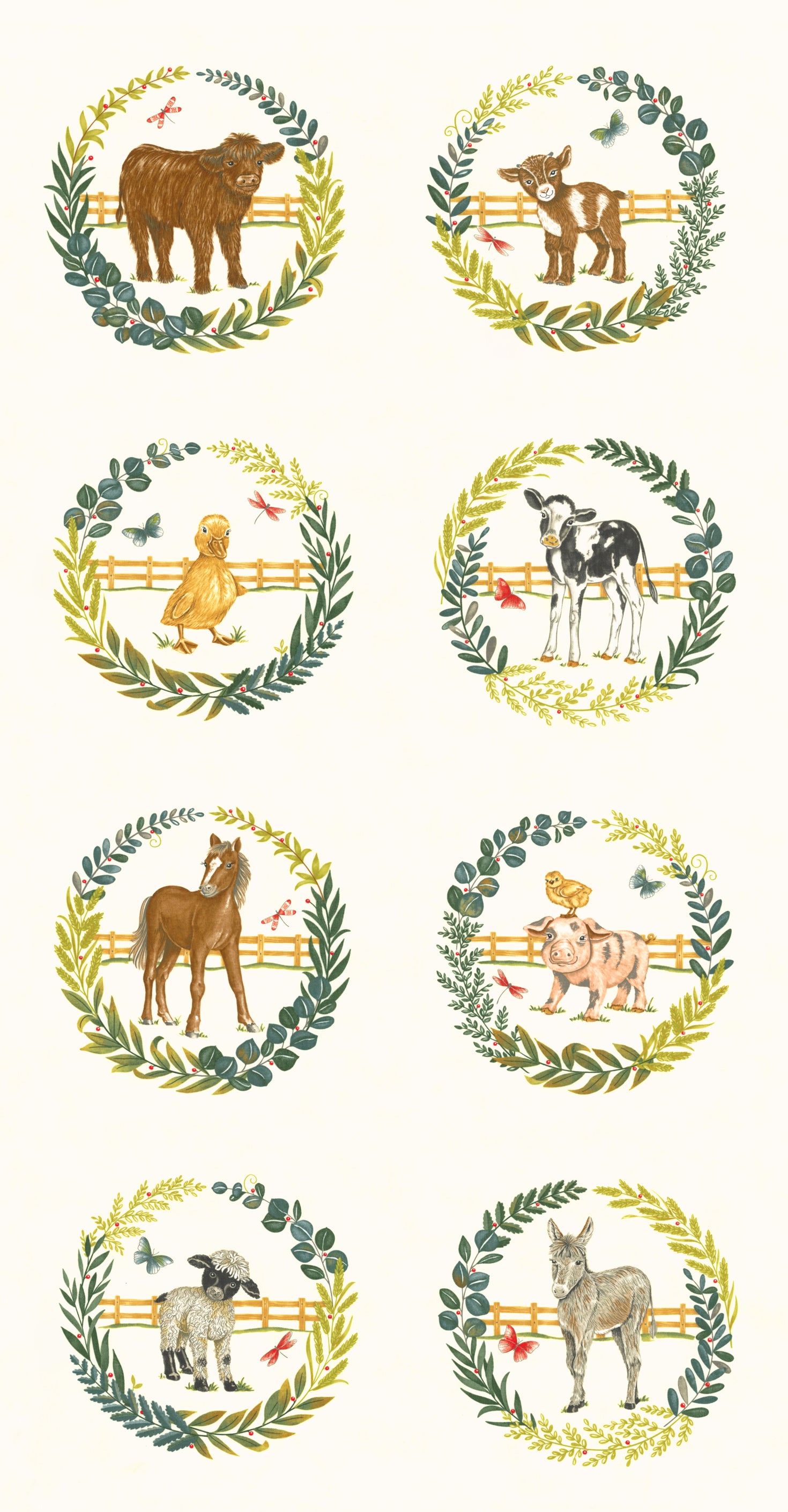 Willows Farm by Deb Strain : Willows Farm Panel 24" x 44" 56109 11