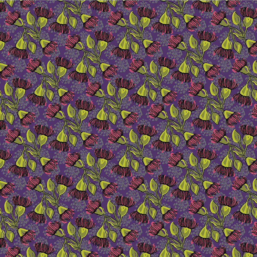 Winding Road by Natalie Barnes : Eucalyptus Grape 55012-9