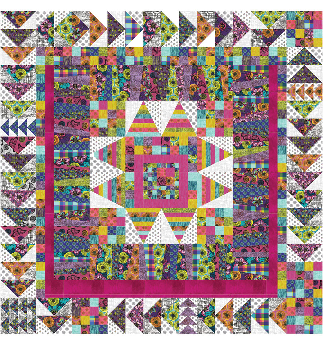 Winding Road by Natalie Barnes : Modern Medallion Quilt Reference