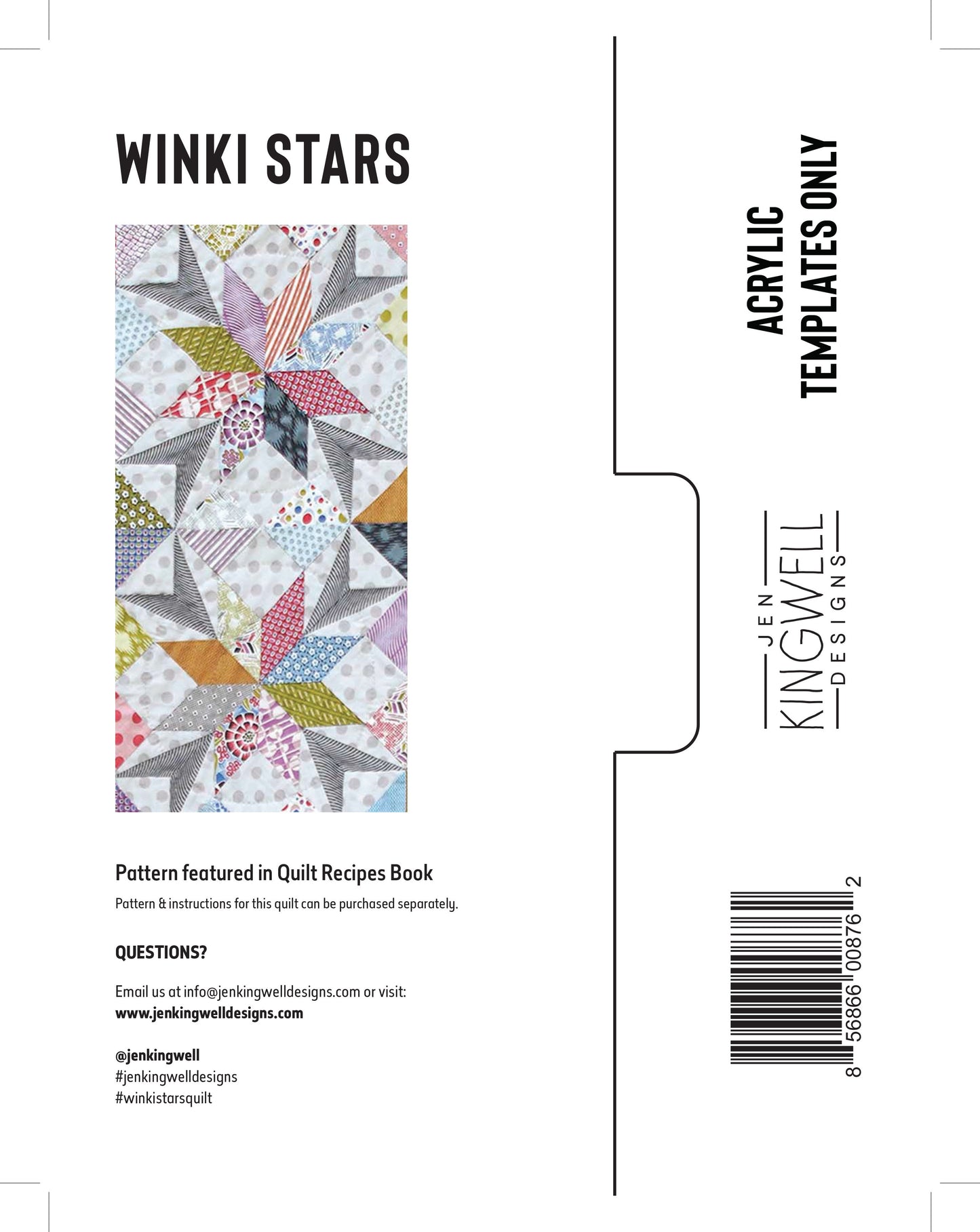 Winki Stars Acrylic Template Only by Jen Kingwell Designs - Special Order