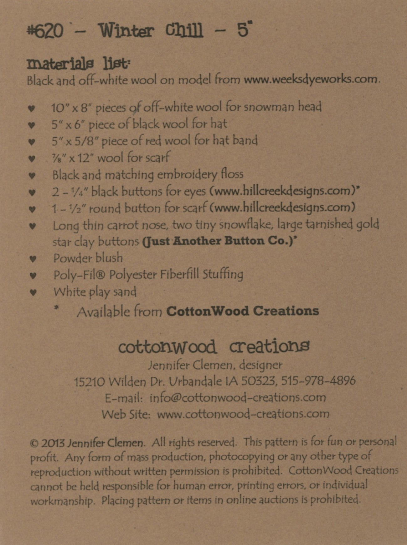 Winter Chill # CWC620 - Special Order