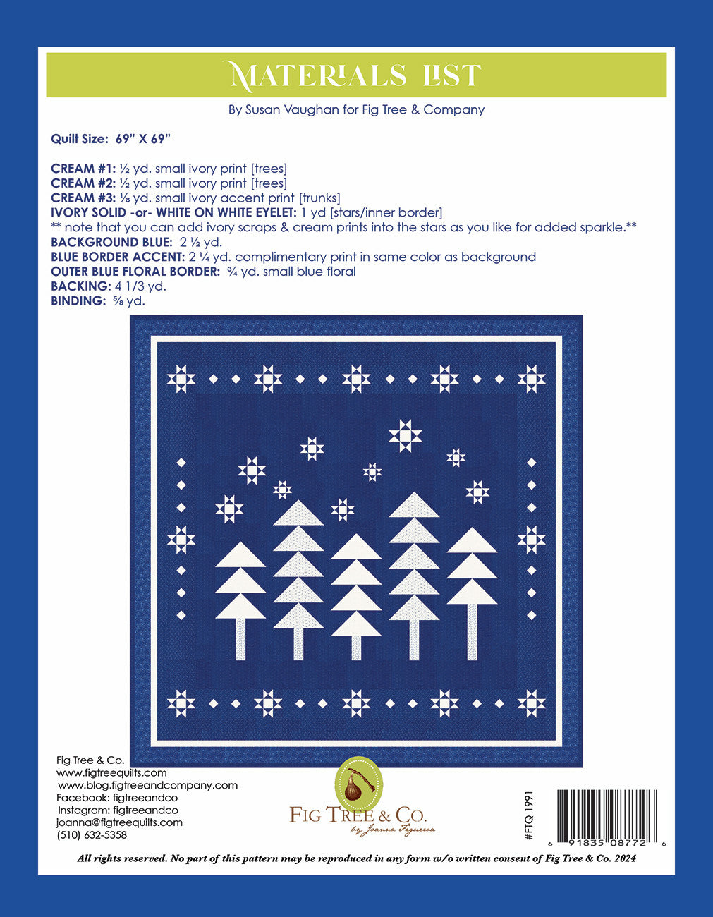 Winter Walk in the Woods Quilt Pattern by Fig Tree & Co.