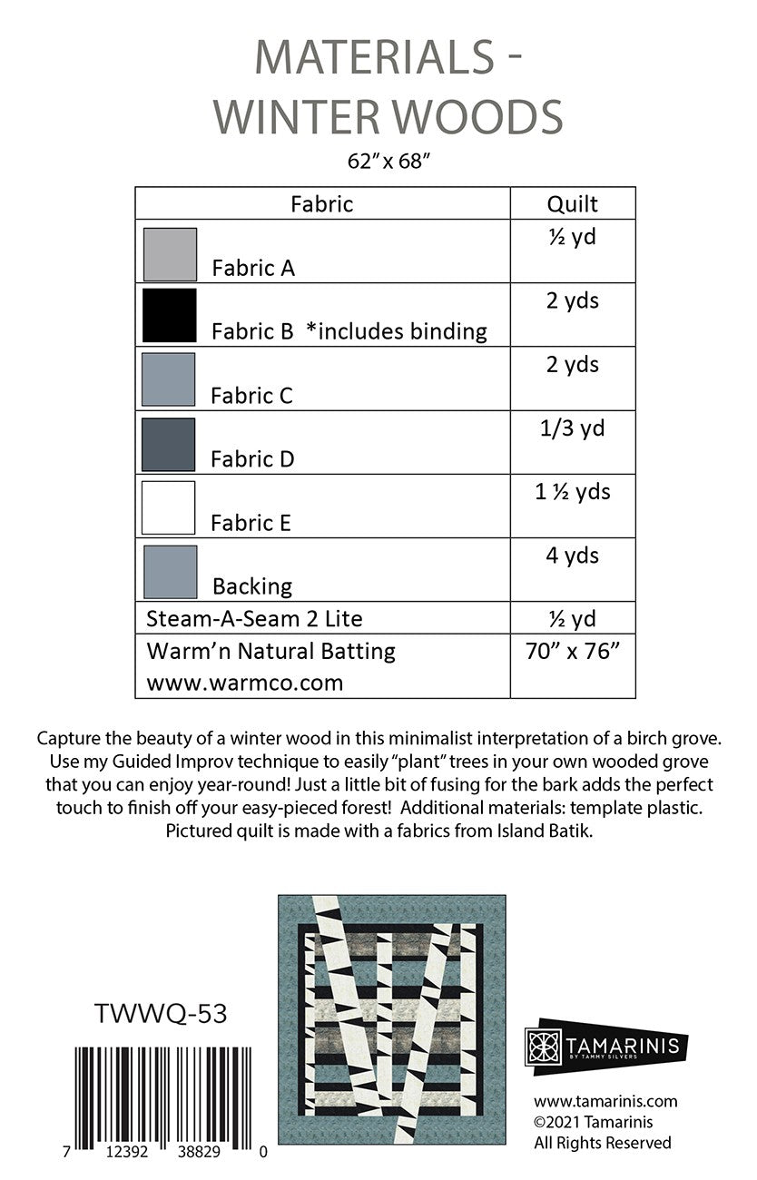 Winter Woods Quilt Pattern by Tamarinis