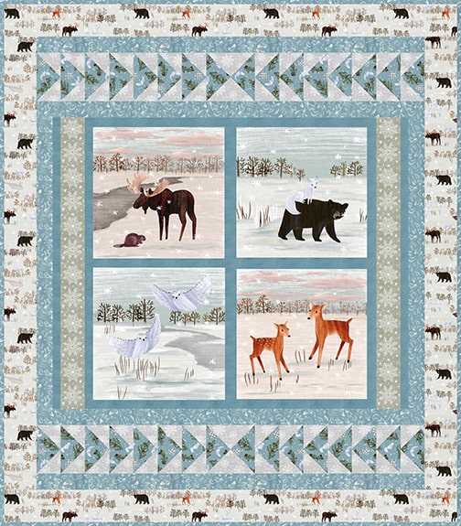 Chill Factor Flannel by Raquel Maciel : Winter Wildlife Quilt Kit