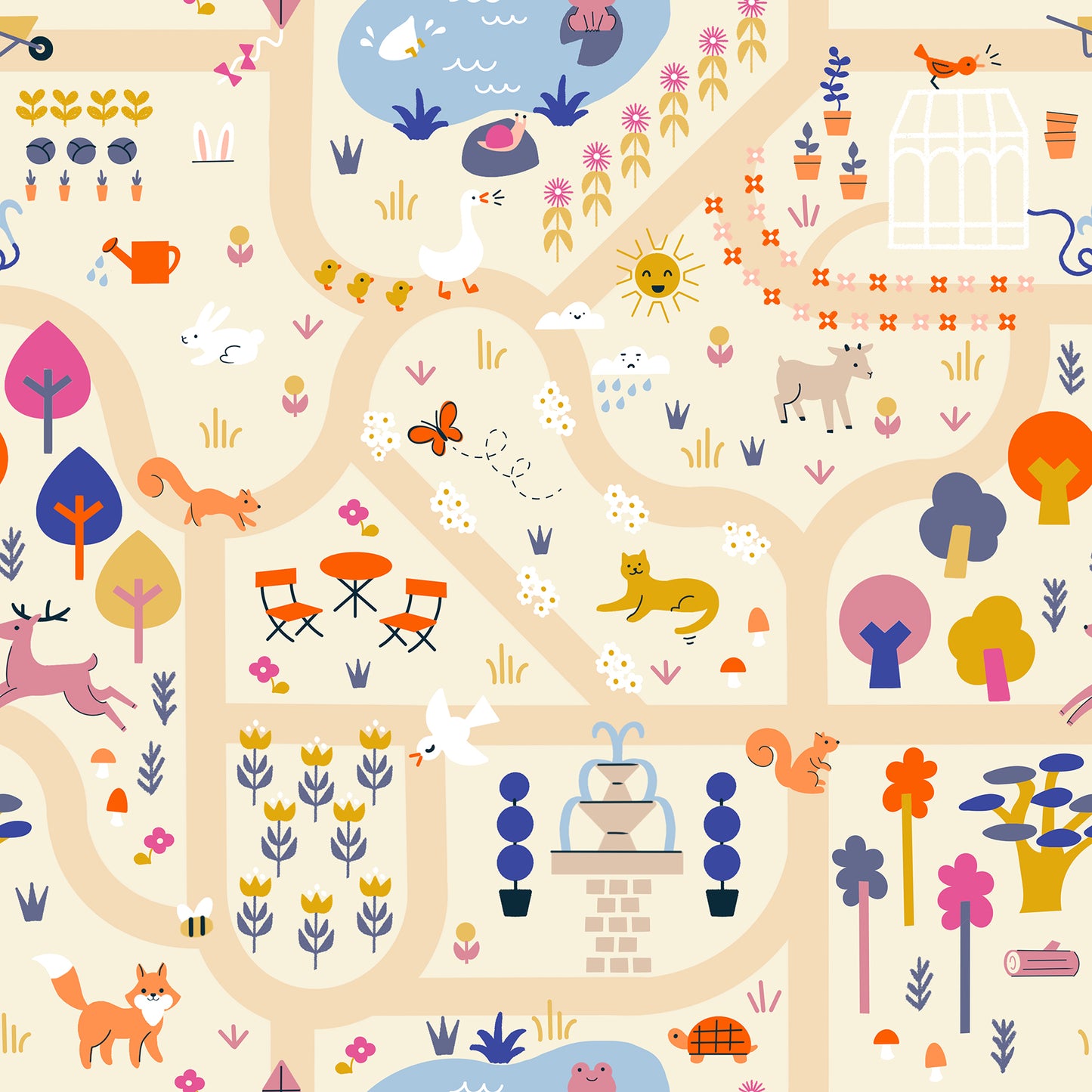 Woodland Park by Rashida Coleman Hale - Garden Map Parchment RS1080 11