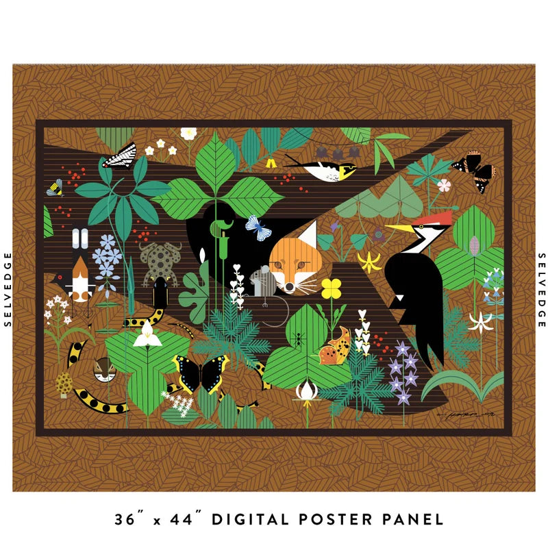 Woodland Wonders by Charley Harper : Poster Panel Poplin Digital CH-457