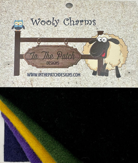 Wooly Charms 5in x 5in Pansies 5ct # WC6077C - Special Order