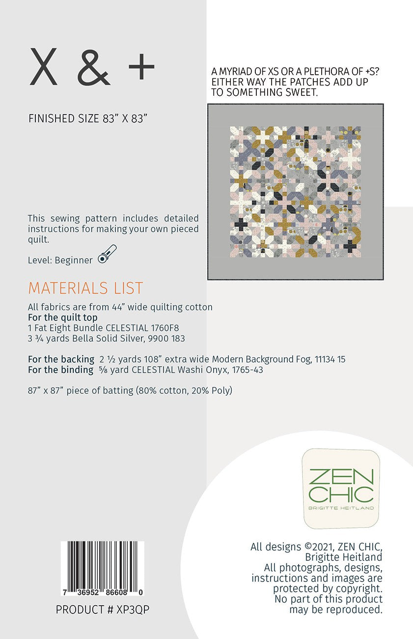 X and Plus Quilt Pattern by Zen Chic