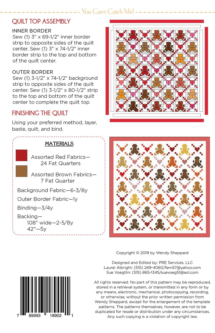 You Can't Catch Me Quilt Pattern by Wendy Sheppard