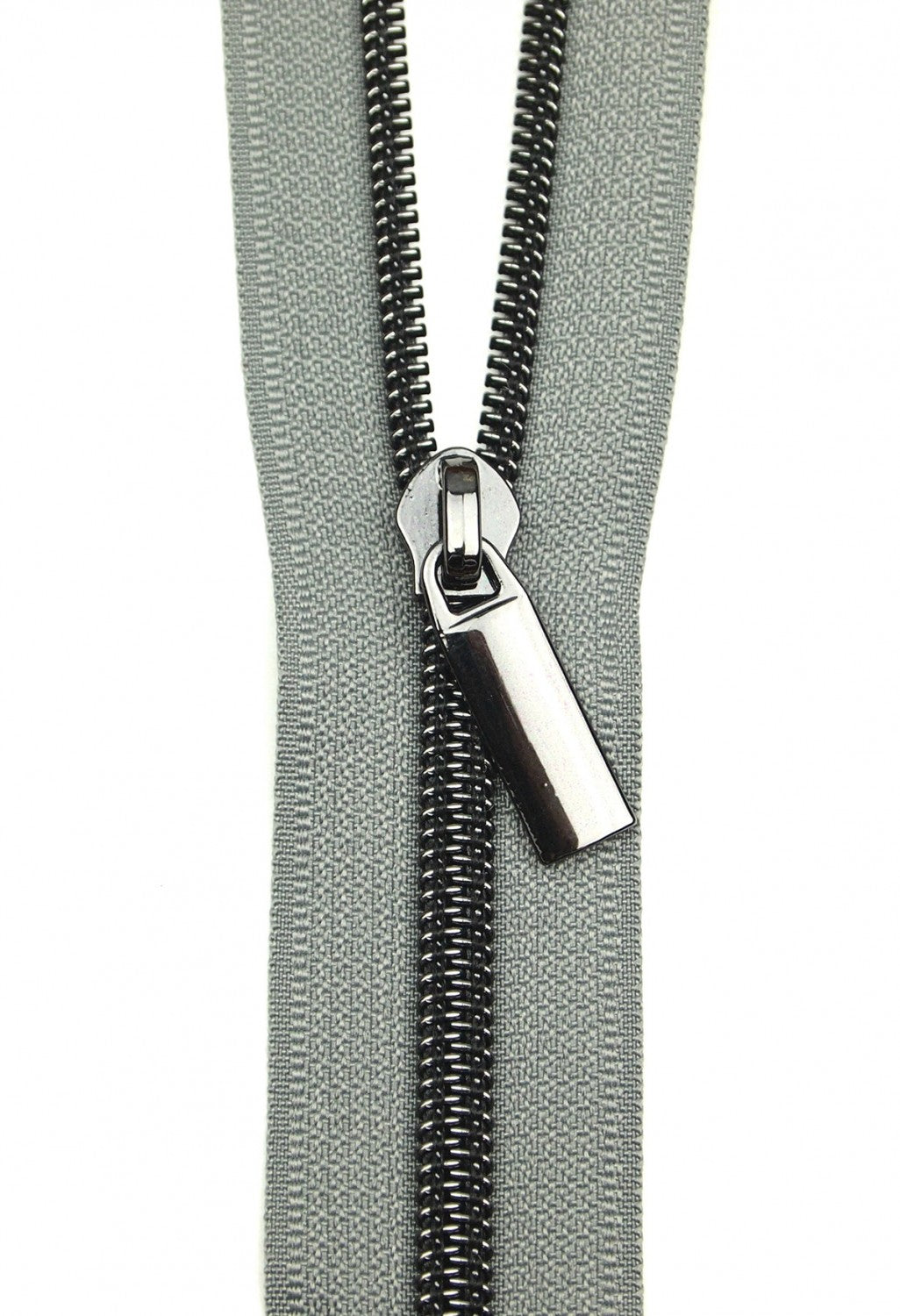 Nylon Coil Zippers: 3 Yards with 9 Pulls Grey #5 - Special Order - Multiple Colors