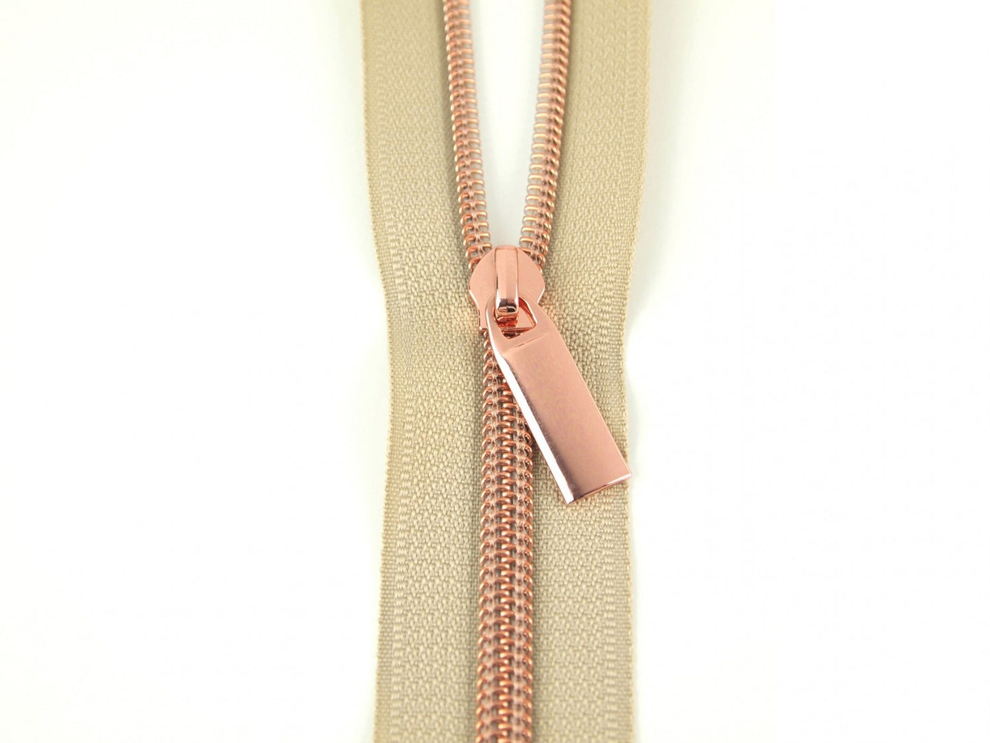 Nylon Coil Zippers: 3 Yards with 9 Pulls Beige #5 - Special Order - Multiple Colors