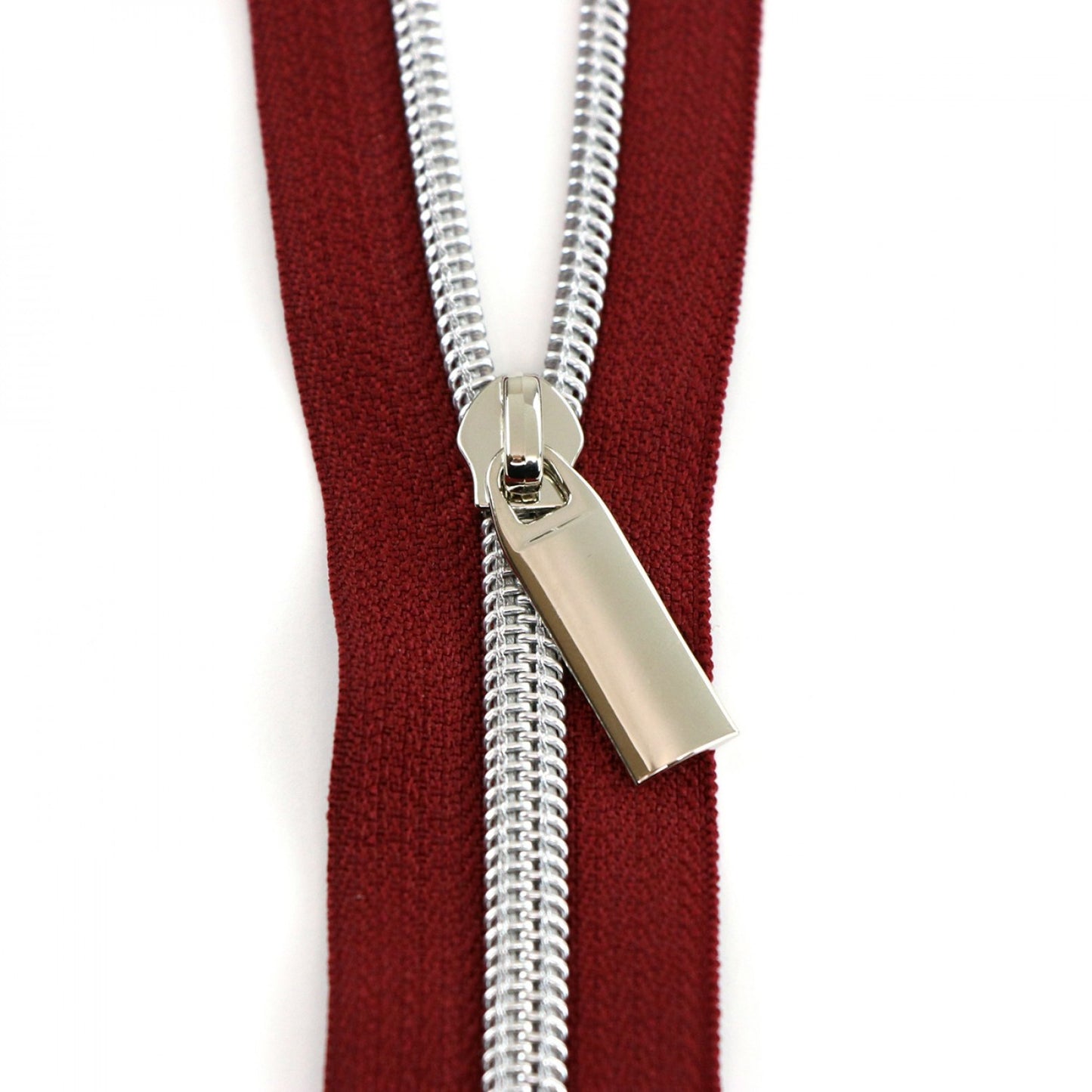 Nylon Coil Zippers: 3 Yards with 9 Pulls Burgundy #5 - Special Order - Multiple Colors