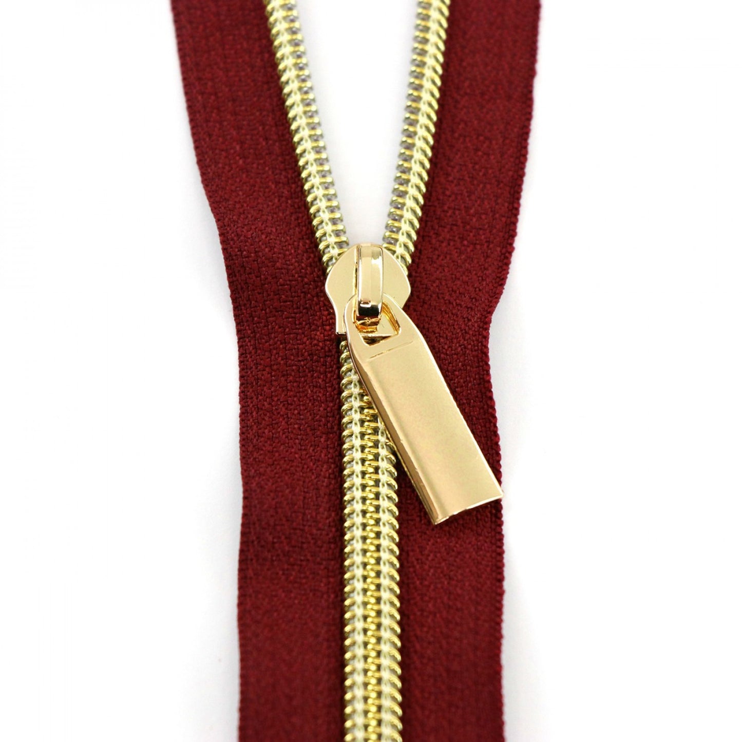 Nylon Coil Zippers: 3 Yards with 9 Pulls Burgundy #5 - Special Order - Multiple Colors