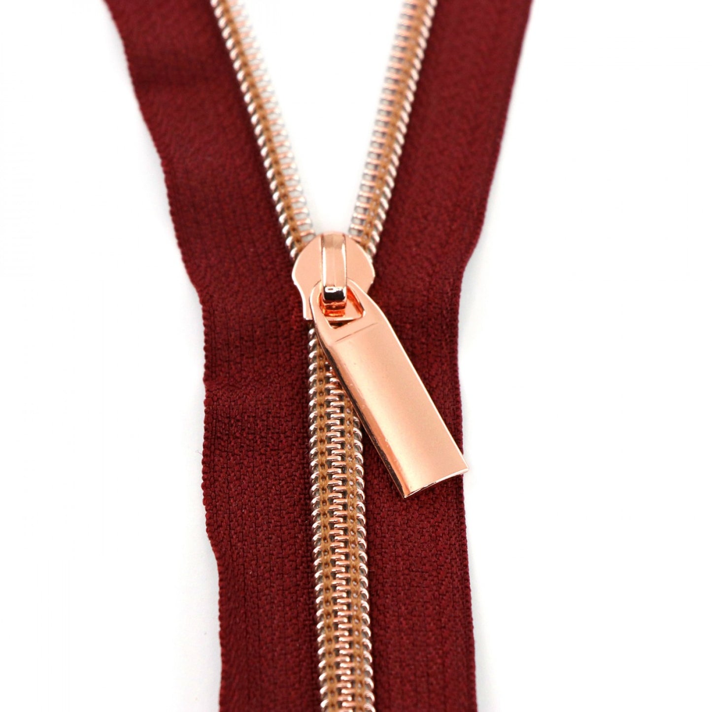 Nylon Coil Zippers: 3 Yards with 9 Pulls Burgundy #5 - Special Order - Multiple Colors